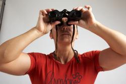 ANGELINA KNEELING POSE WITH SPYGLASS